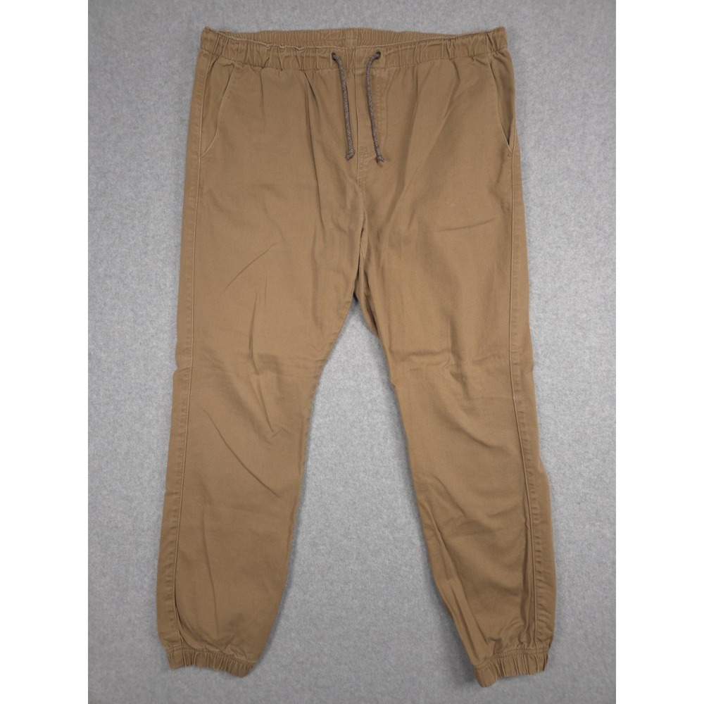 Free World Mens Size XXL Tan Brown Jogger Elastic Stretch Pants